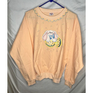 Quitman Pullover Shirt Dolman Sleeves Easter Bunny Cotton Size XL USA Vintage